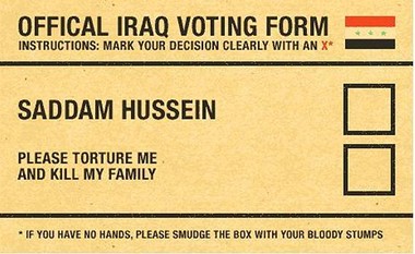 Saddam-era Iraqi ballot.